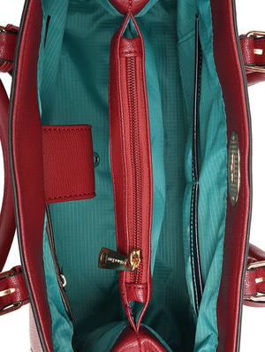 maroon leatherette (pu) regular handbag - 15386412 - Standard Image - 3