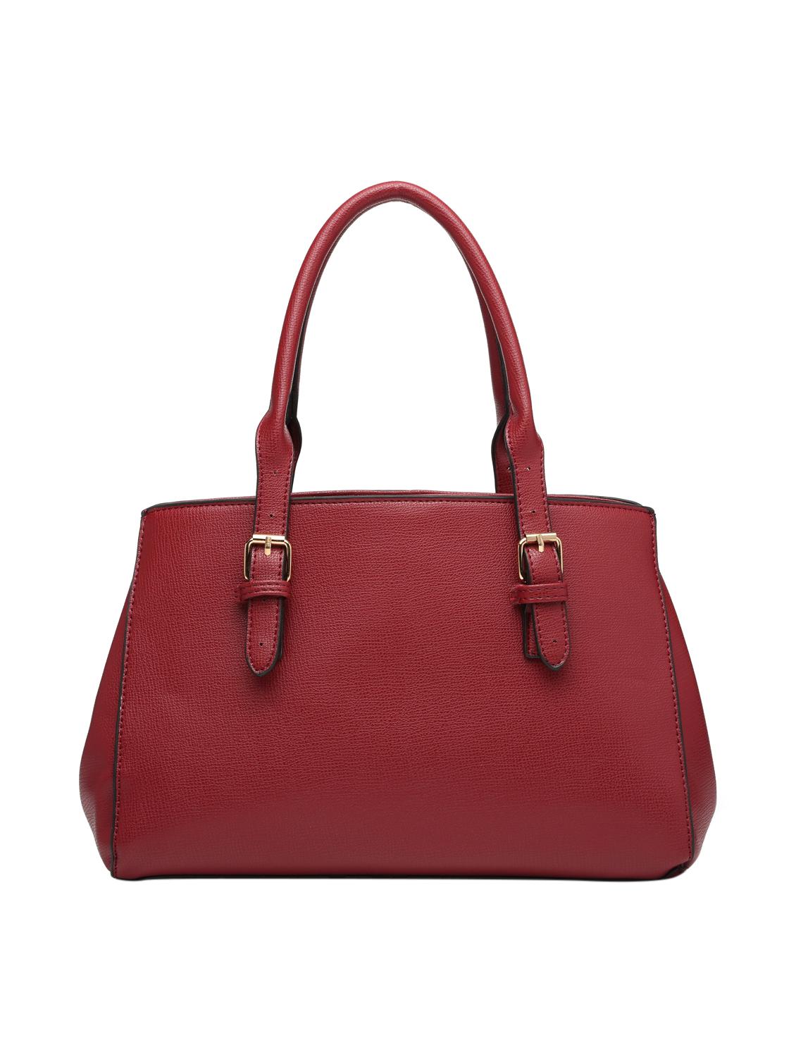 maroon leatherette (pu) regular handbag - 15386412 - Zoom Image - 2