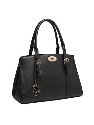 black leatherette (pu) regular handbag - 15386415 - Standard Image - 4