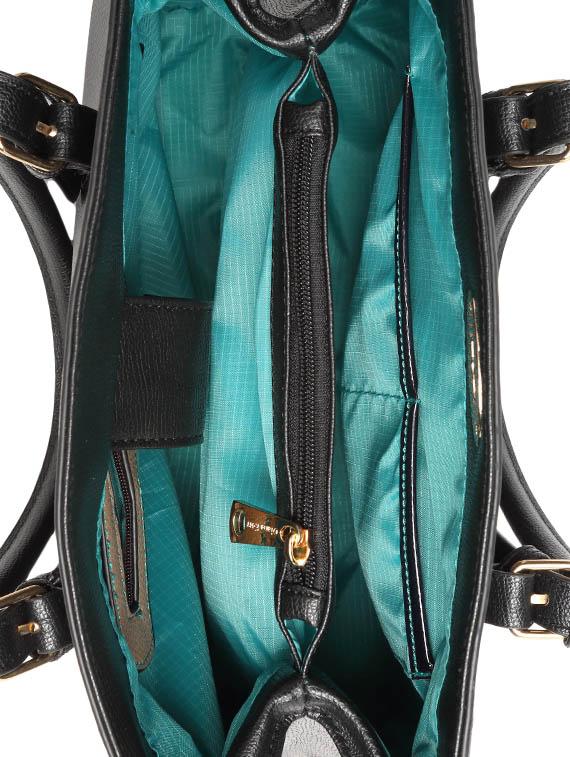 black leatherette (pu) regular handbag - 15386415 - Zoom Image - 3