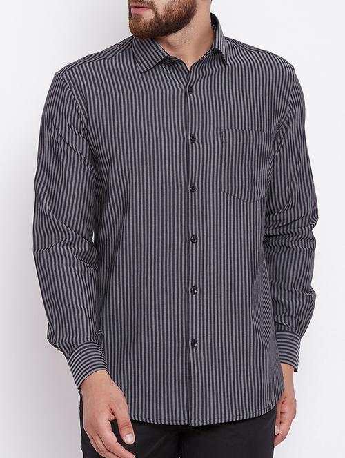black cotton casual shirt - 15386678 - Standard Image - 1