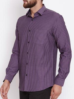 purple cotton casual shirt - 15386679 - Standard Image - 2