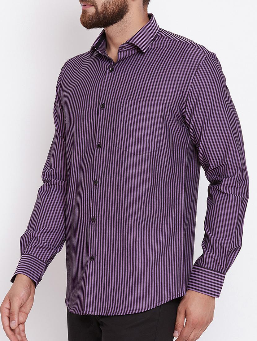 purple cotton casual shirt - 15386679 - Zoom Image - 2
