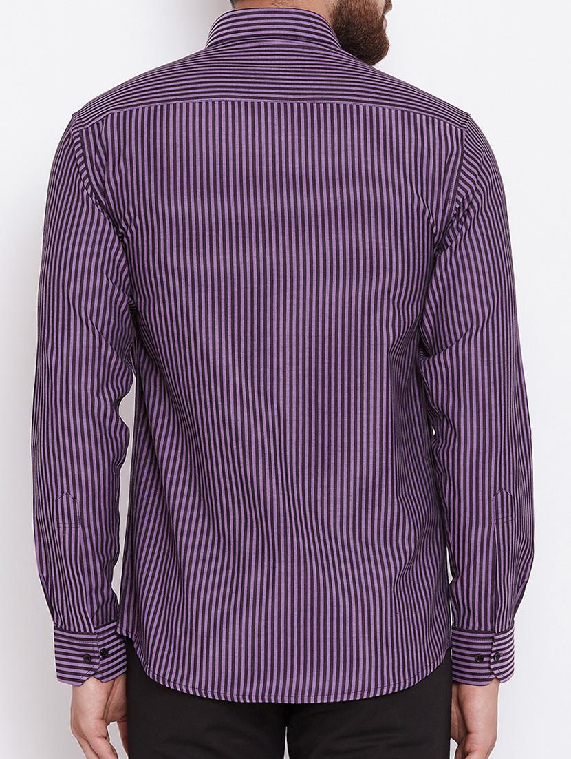 purple cotton casual shirt - 15386679 - Zoom Image - 3