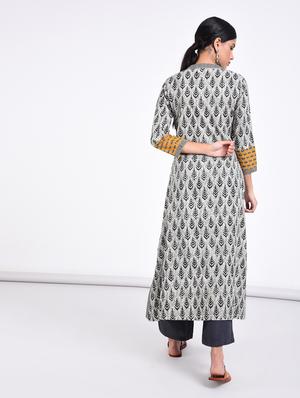 striped asymmetric kurta - 15387238 - Standard Image - 4