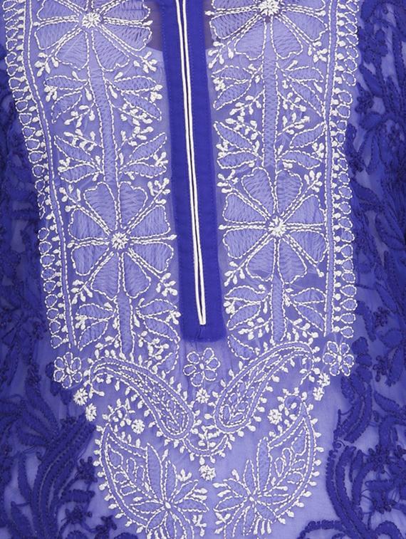 chikankari straight kurta - 15387280 - Zoom Image - 4
