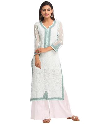 Chikankari straight kurta - 15387288 - Standard Image - 1