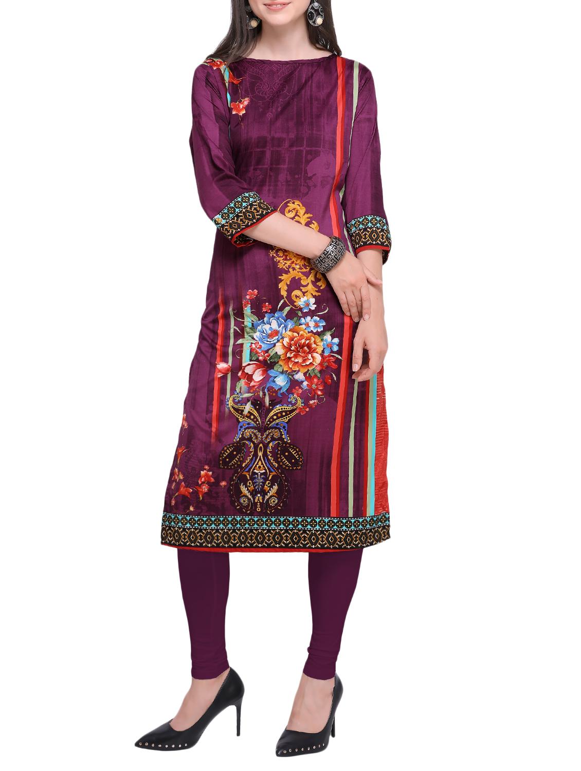 printed straight kurta - 15387924 - Zoom Image - 1