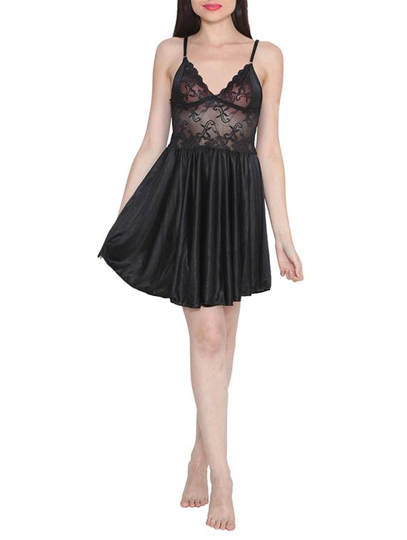 cami neck lace bodice nighty - 15388269 - Zoom Image - 1