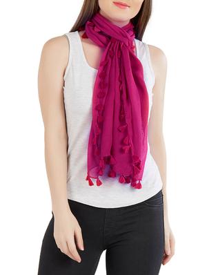 tassel detail solid stole - 15389663 - Standard Image - 3