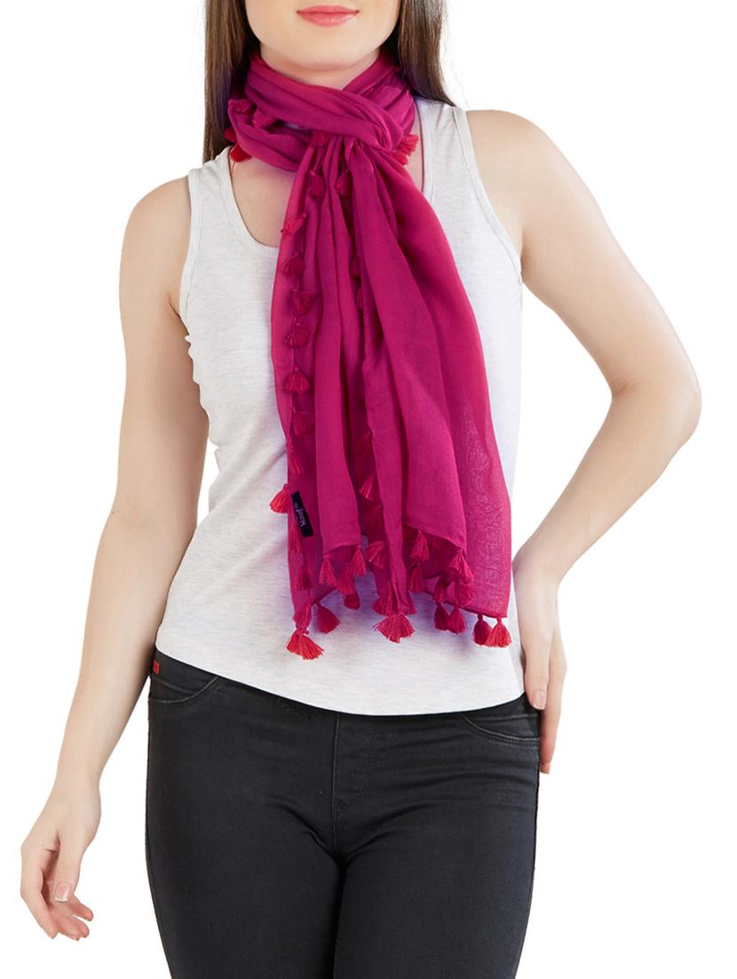 tassel detail solid stole - 15389663 - Zoom Image - 2
