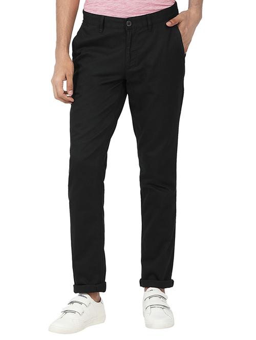 black cotton blend chinos - 15389758 - Standard Image - 1