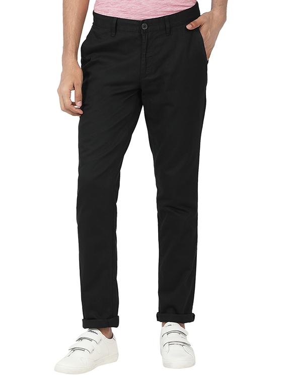 black cotton blend chinos - 15389758 - Zoom Image - 1