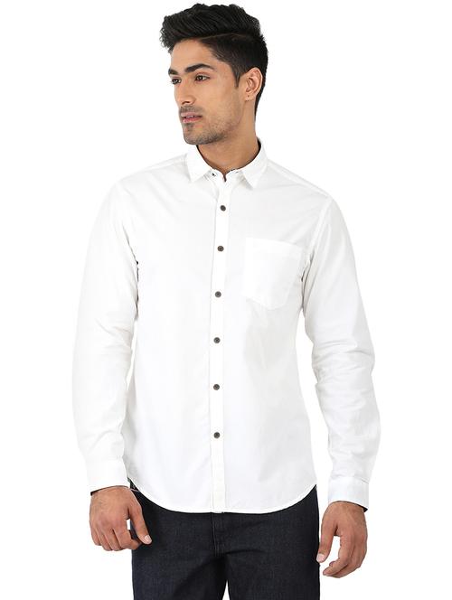 white solid casual shirt - 15389856 - Very Small Image - 1