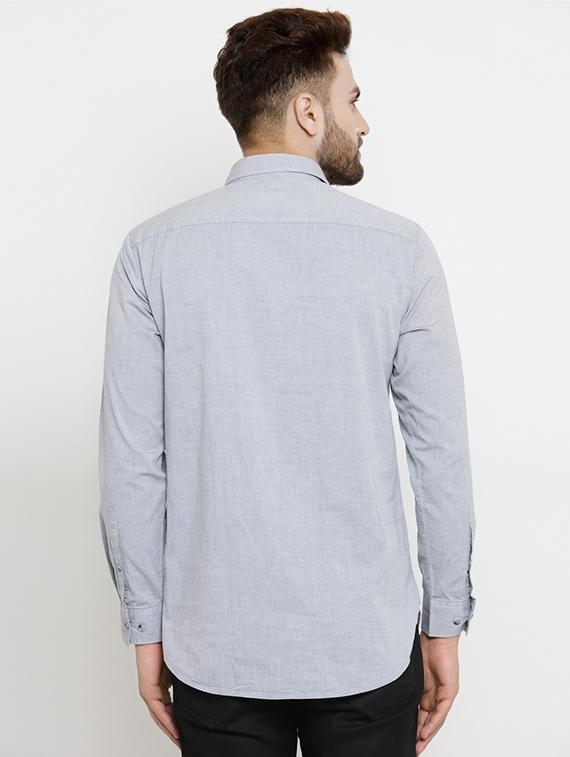 grey cotton short kurta - 15389875 - Zoom Image - 3
