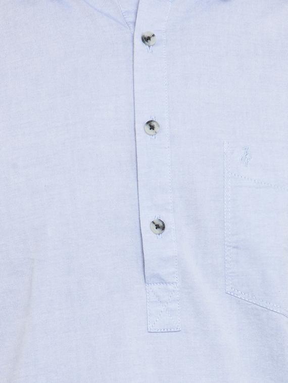 blue cotton short kurta - 15389876 - Zoom Image - 4