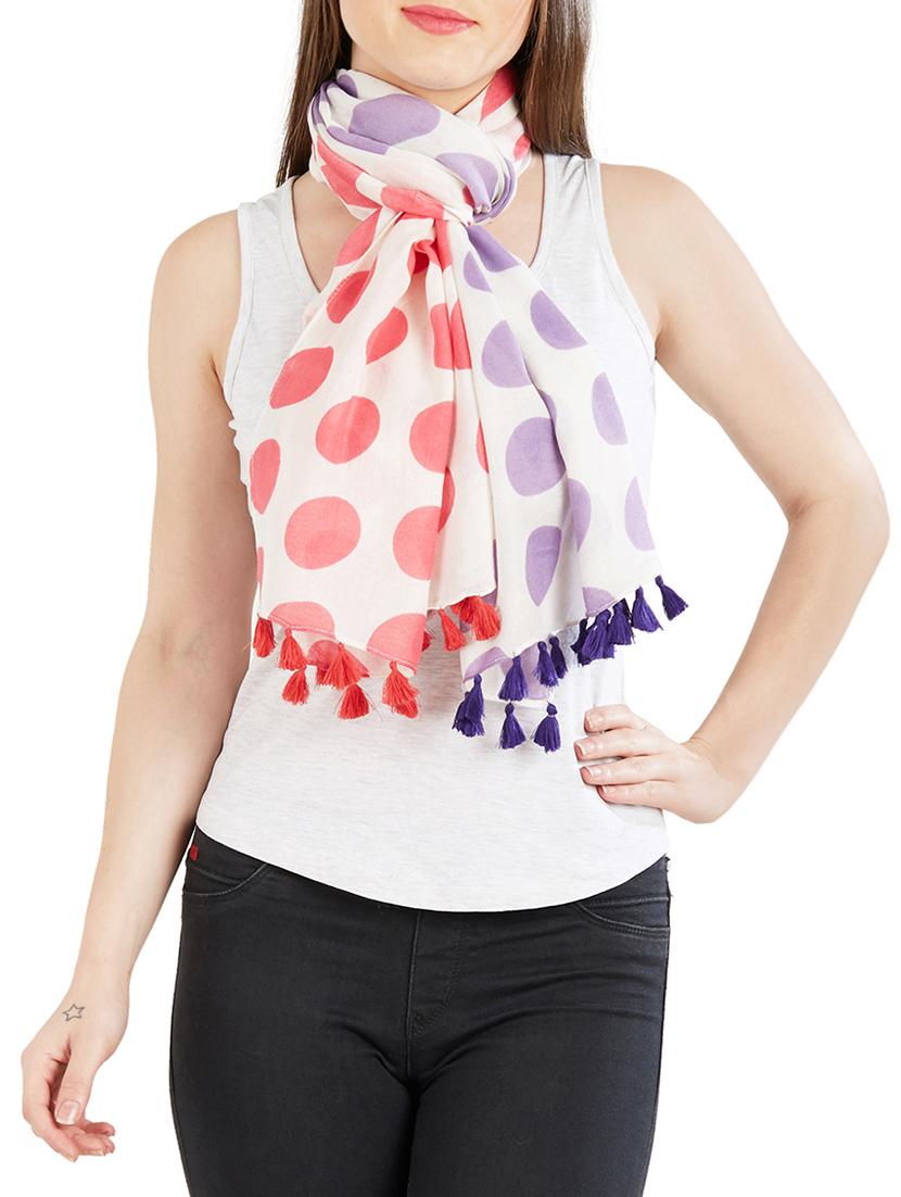 polka dotted tassel detail stole - 15390154 - Zoom Image - 2