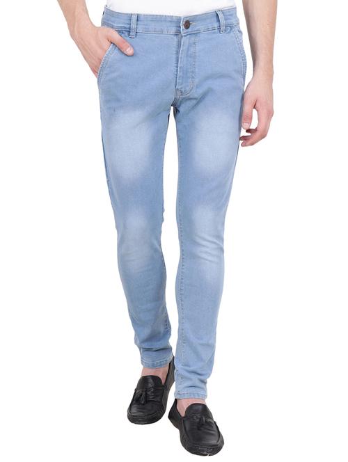 blue cotton blend washed jeans - 15390776 - Standard Image - 1