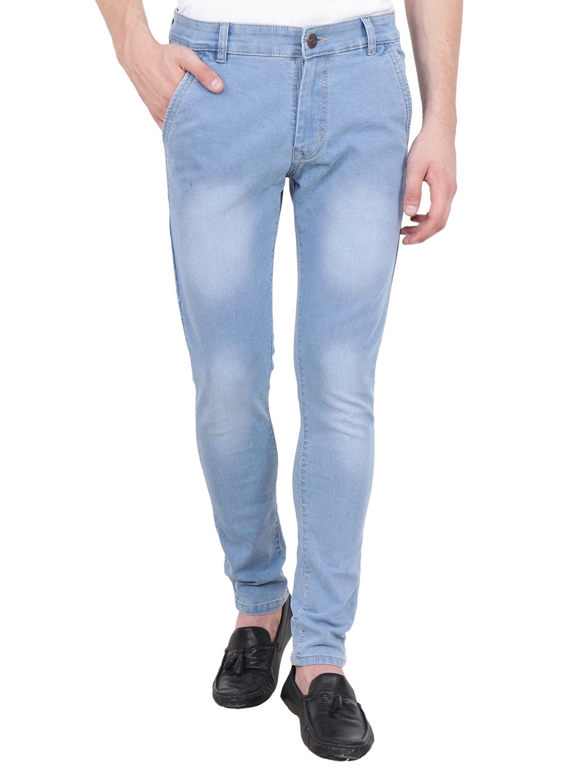 blue cotton blend washed jeans - 15390776 - Zoom Image - 1