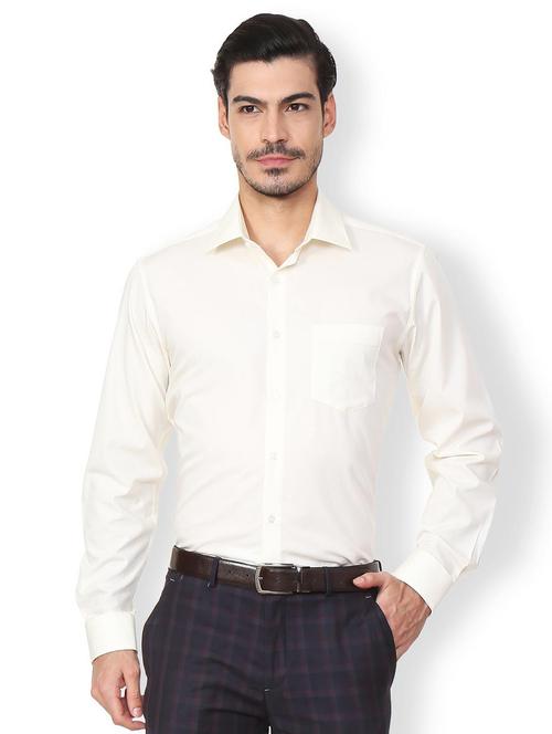 beige cotton formal shirt - 15391314 - Standard Image - 1