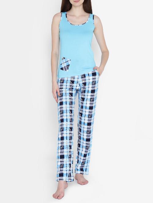 checkered nightwear pajama set - 15391623 - Very Small Image - 1