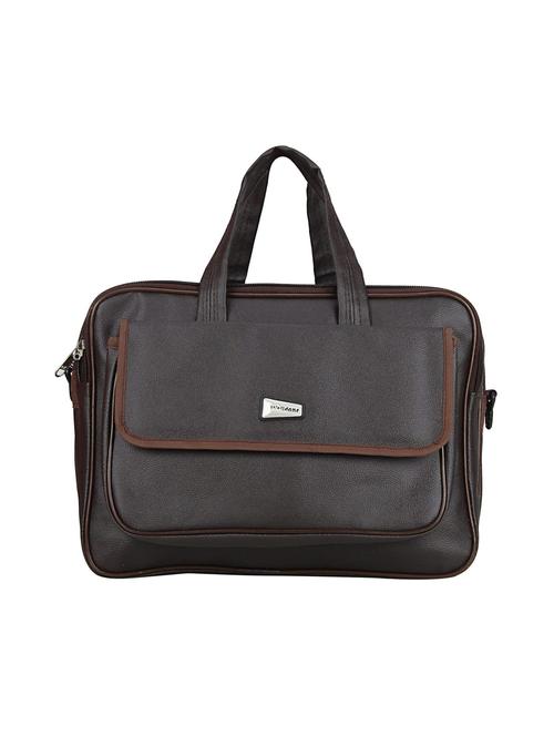 brown leatherette (pu) messengerbag - 15391653 - Standard Image - 1