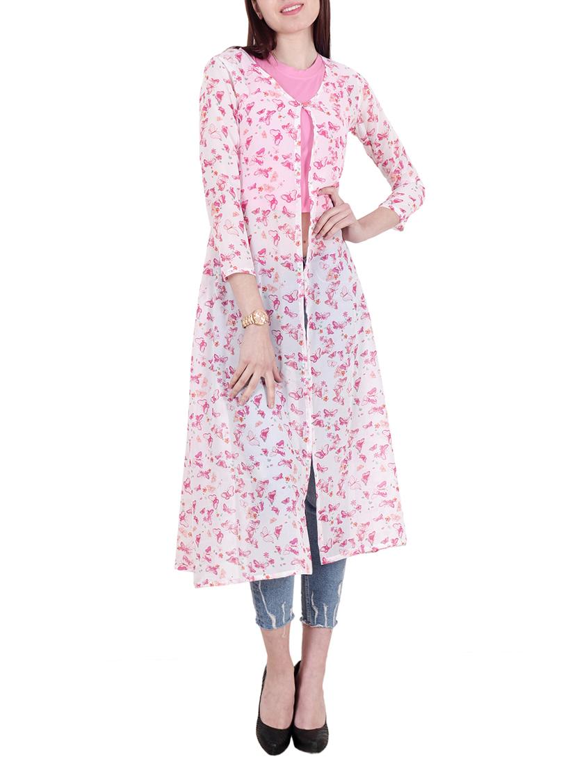 Butterfly print long shrug - 15392647 - Zoom Image - 1