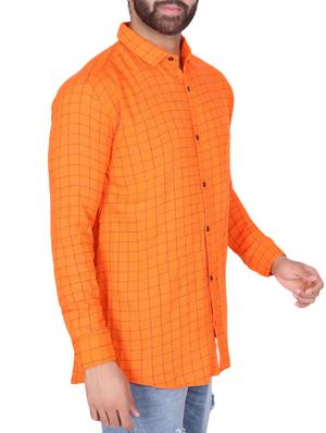 orange cotton casual shirt - 15392733 - Standard Image - 2