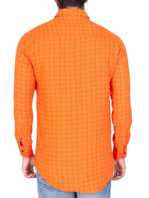 orange cotton casual shirt - 15392733 - Standard Image - 3