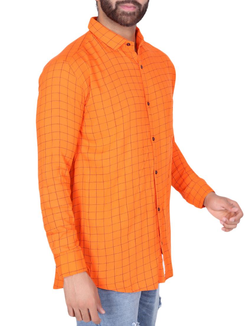 orange cotton casual shirt - 15392733 - Zoom Image - 2
