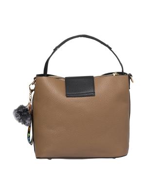 beige leatherette (pu) regular handbag - 15392892 - Standard Image - 2