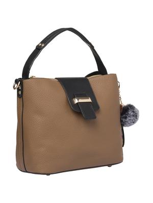 beige leatherette (pu) regular handbag - 15392892 - Standard Image - 4