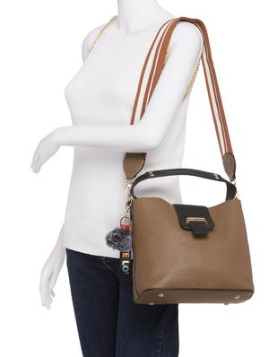 beige leatherette (pu) regular handbag - 15392892 - Standard Image - 5
