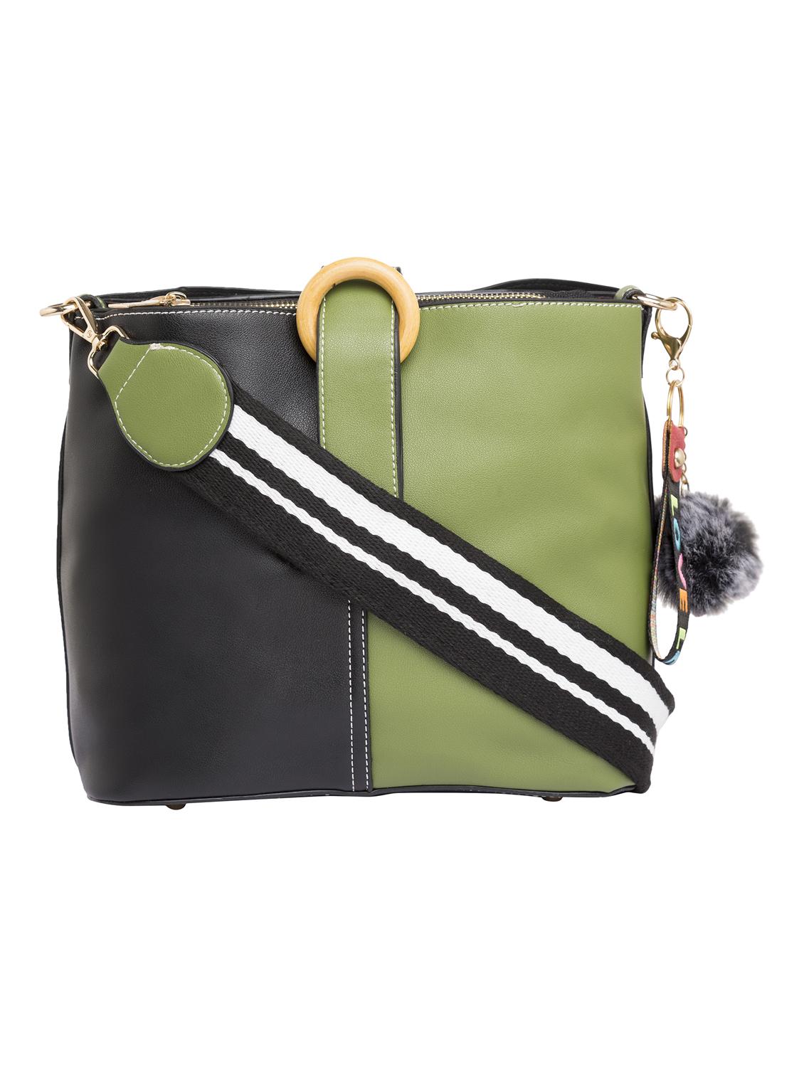 green leatherette (pu) regular sling bag - 15392907 - Zoom Image - 1