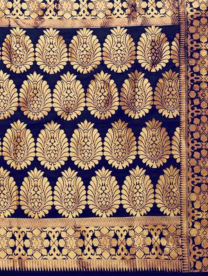 blue silk banarasi dupatta - 15394294 - Standard Image - 3