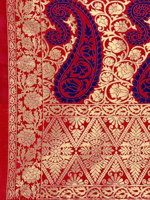 red silk banarasi dupatta - 15394309 - Standard Image - 3
