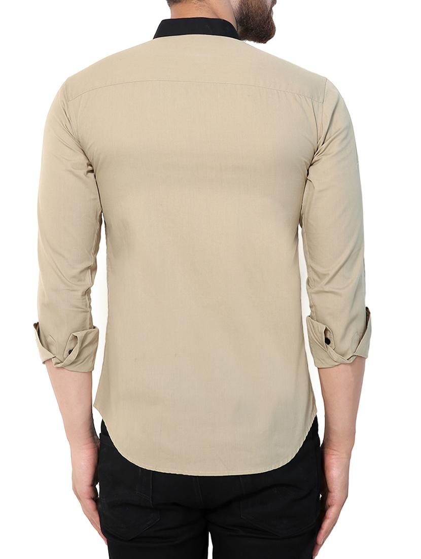beige cotton casual shirt - 15394667 - Zoom Image - 3