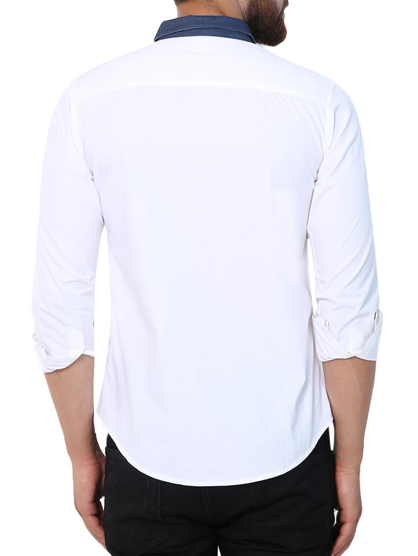 white cotton casual shirt - 15394668 - Zoom Image - 3