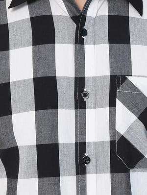 black checkered casual shirt - 15394671 - Standard Image - 4