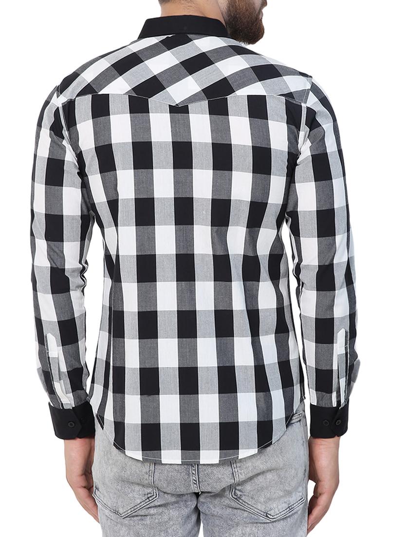 black checkered casual shirt - 15394671 - Zoom Image - 3