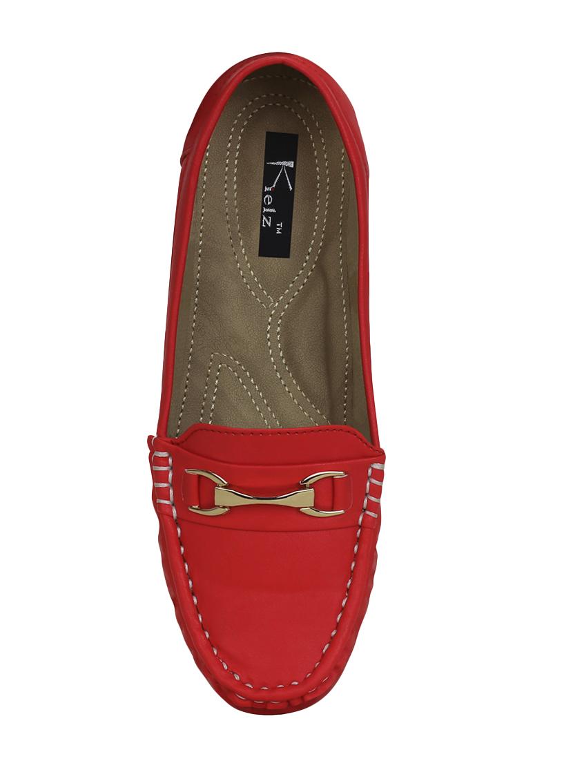 red leatherette slip on loafers - 15394792 - Zoom Image - 4