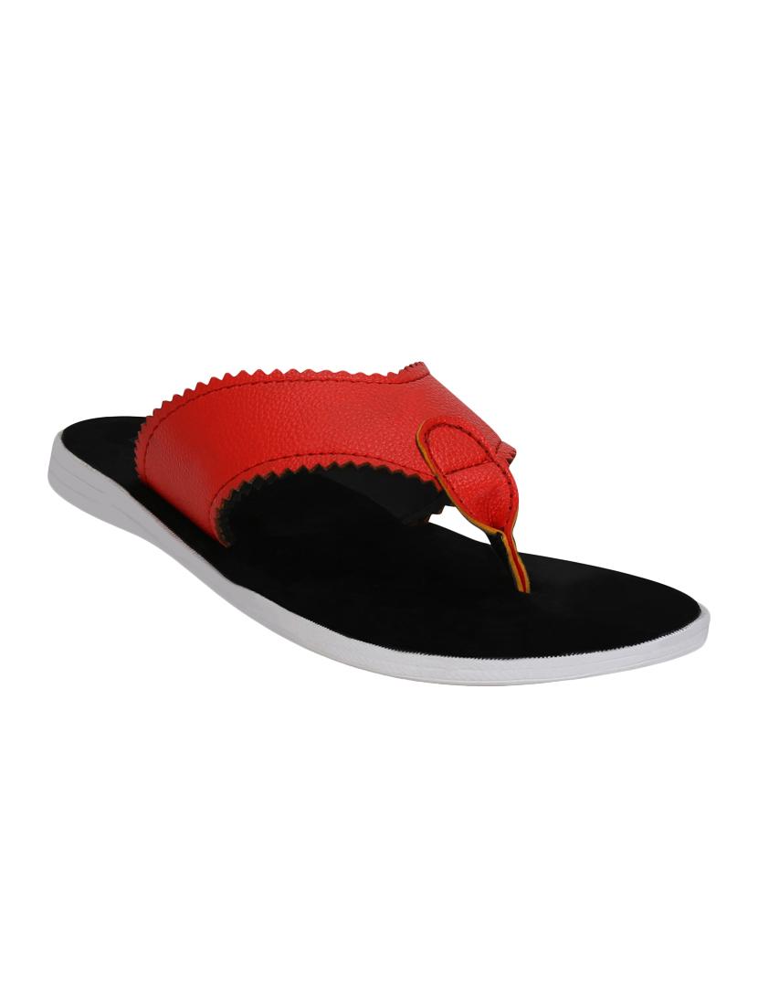 red leatherette toe separator slipper - 15394804 - Zoom Image - 1
