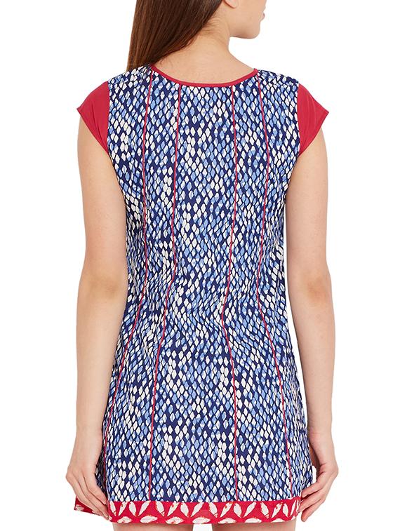 blue cotton straight kurti - 15394853 - Zoom Image - 3