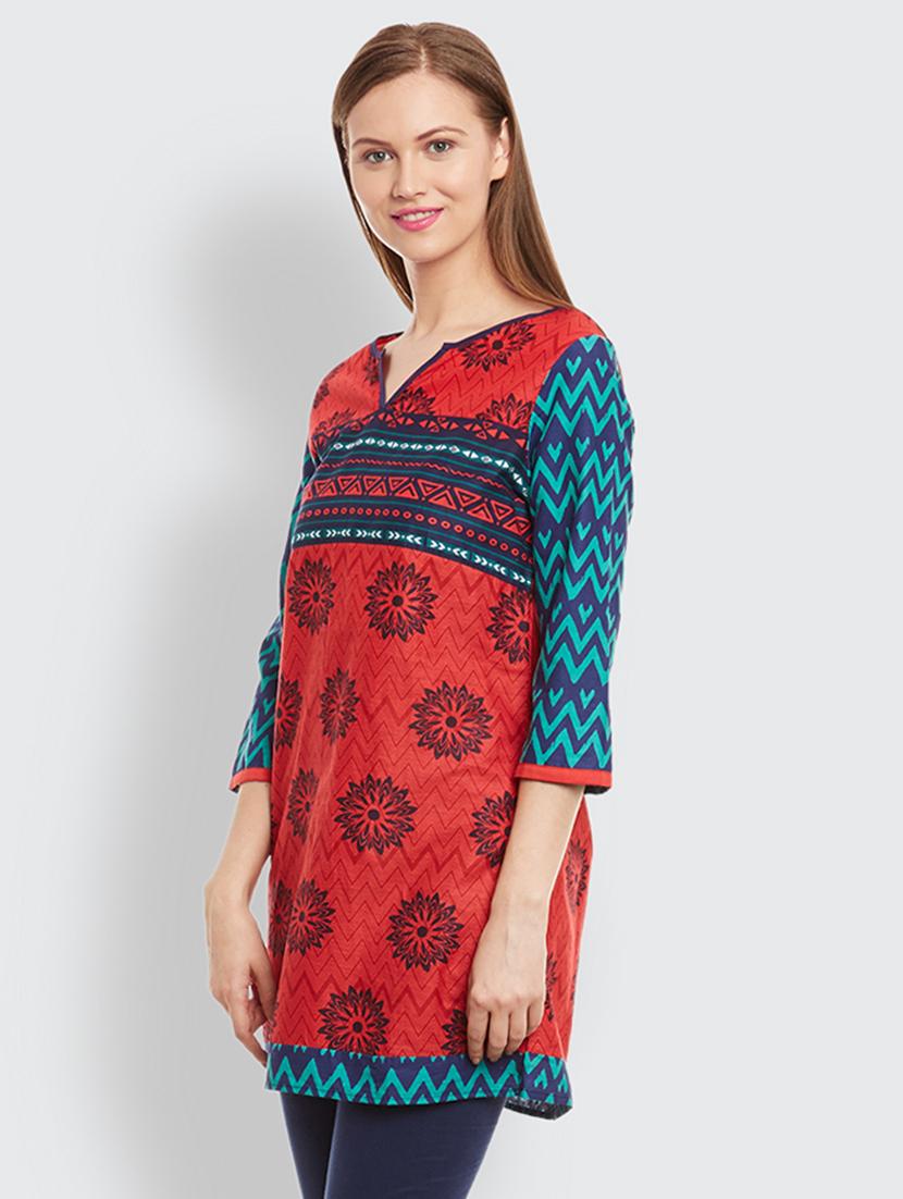 printed straight kurti - 15394855 - Zoom Image - 2
