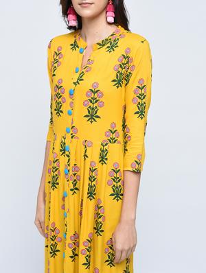 Flared printed kurta - 15395374 - Standard Image - 2