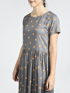 polka dotted gathered detail dress - 15396221 - Standard Image - 2