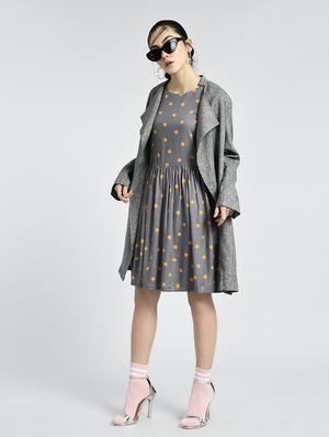 polka dotted gathered detail dress - 15396221 - Standard Image - 4