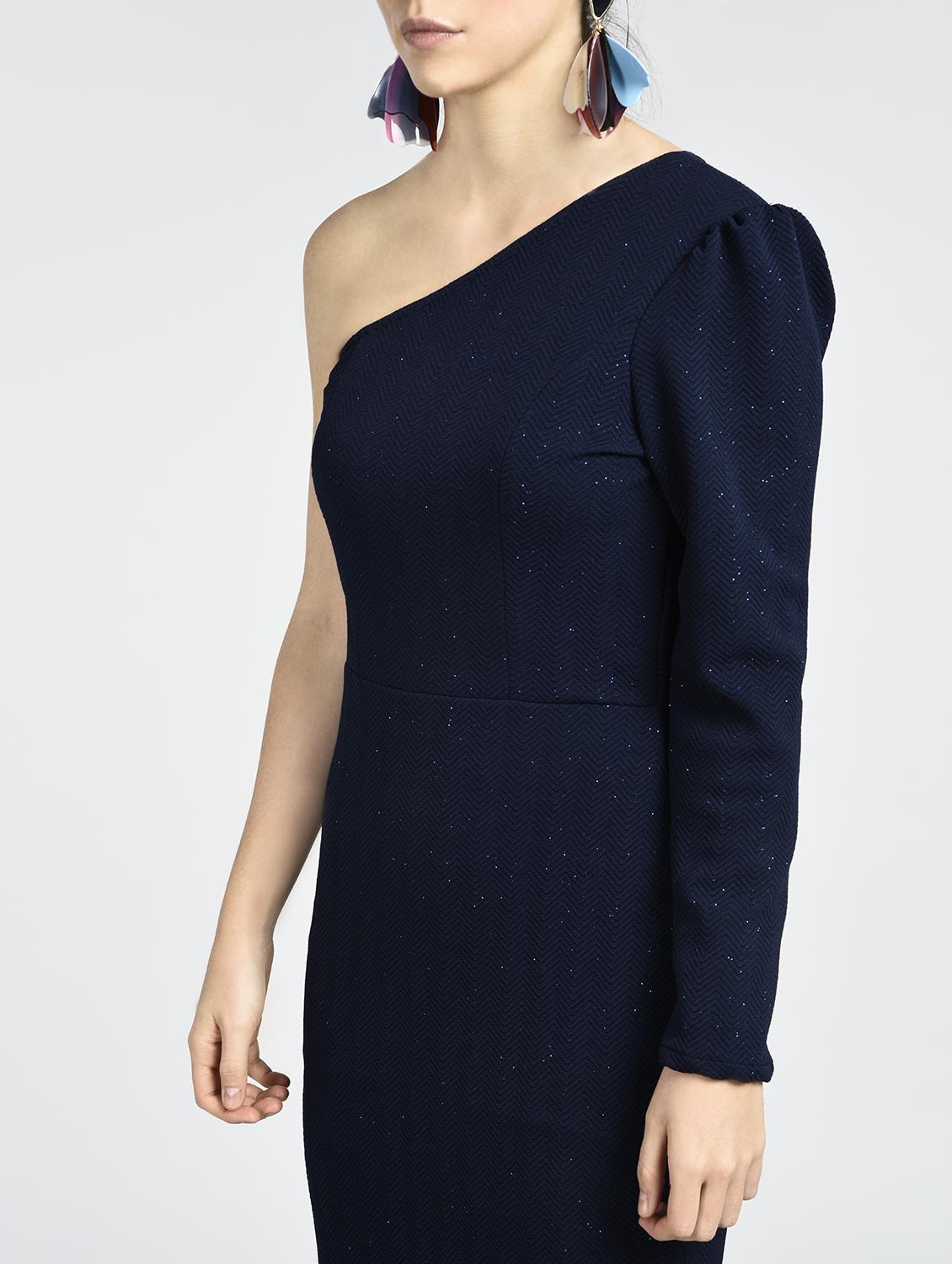 single shoulder sheath dress - 15396225 - Zoom Image - 2