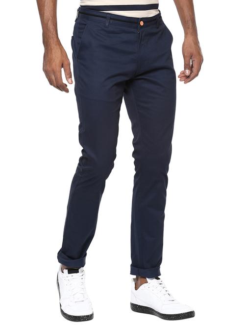 navy blue cotton chinos - 15397275 - Standard Image - 1