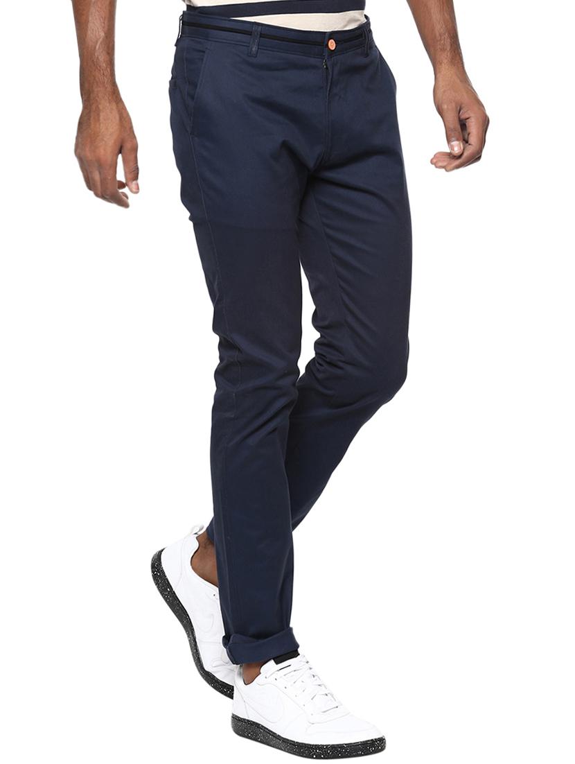 navy blue cotton chinos - 15397275 - Zoom Image - 2